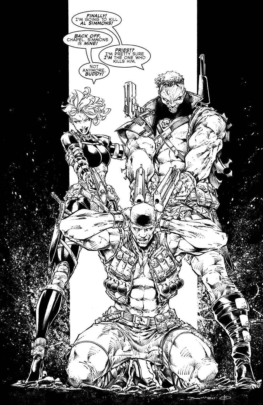 Spawn #370 Cover D Brett Booth Youngblood B&W VirginVariant Image Comics 2025