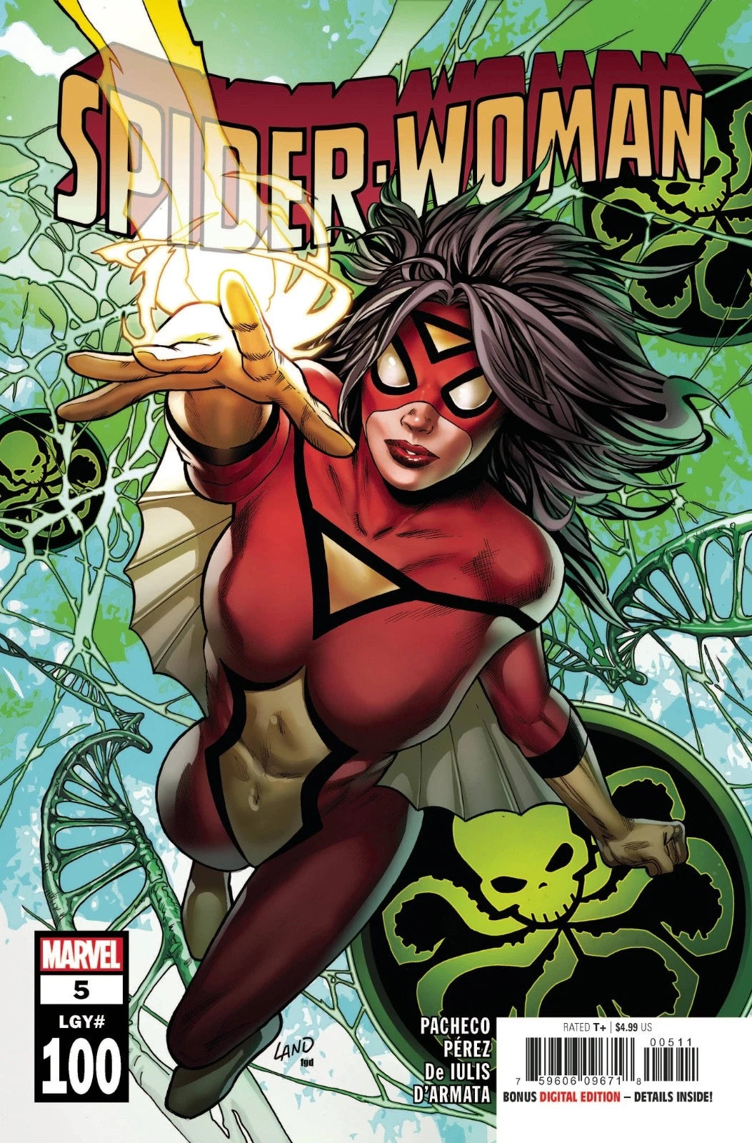 SPIDER WOMAN #5 LGY #100 GREG LAND COVER MARVEL COMICS 2020 NEAR MINT