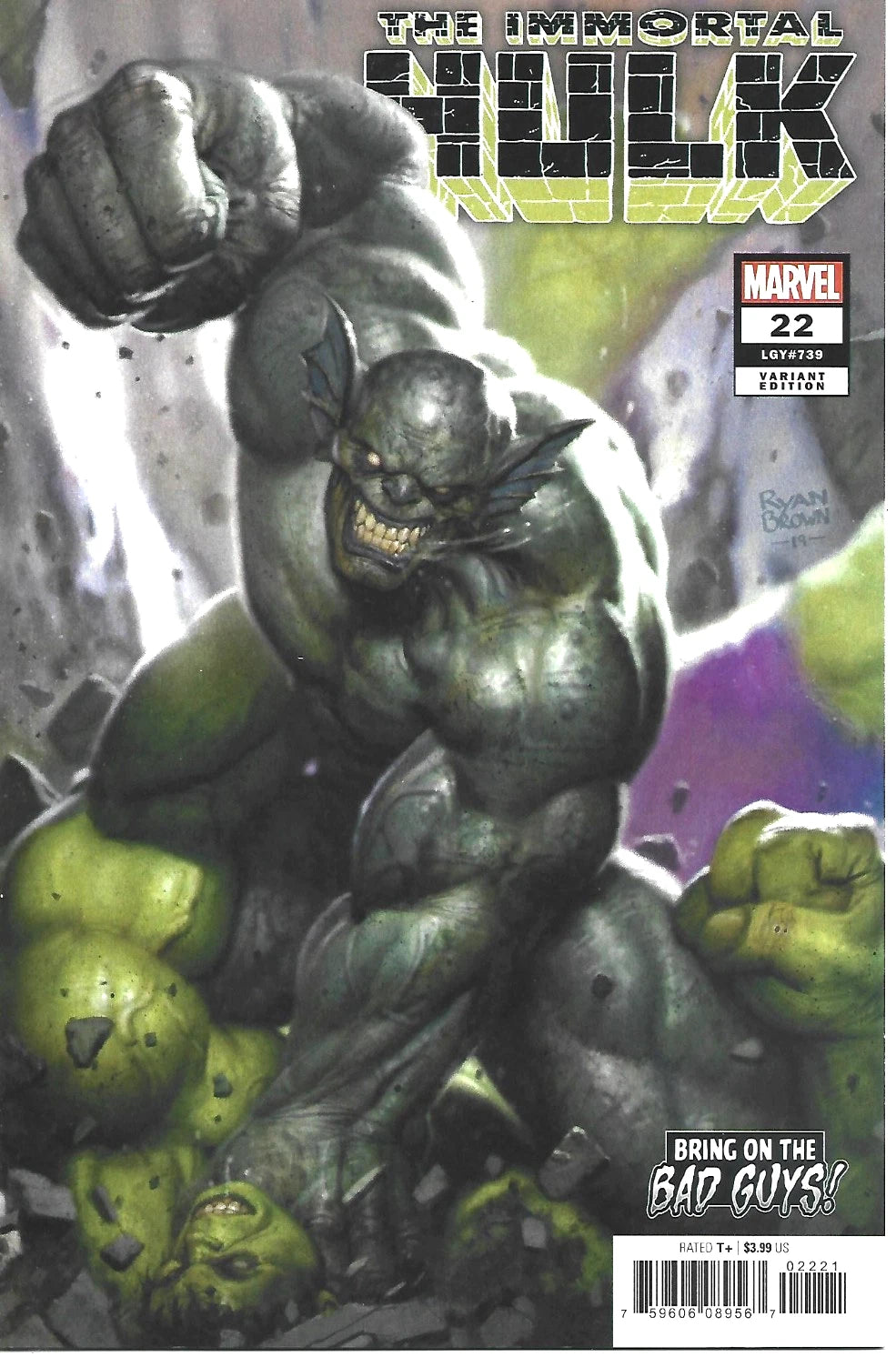 IMMORTAL HULK #22 RYAN BROWN VARIANT MARVEL COMICS 2019