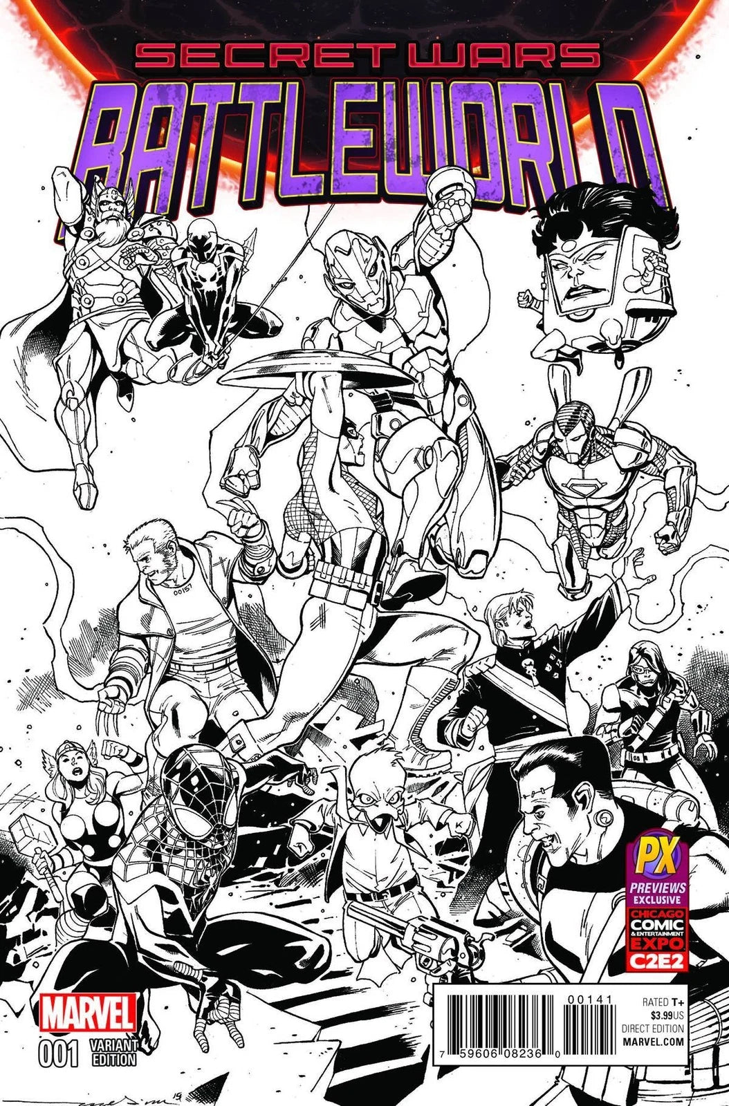 SECRET WARS BATTLEWORLD #1 (OF 4) MEDINA C2E2 PX INKED VARIANT MARVEL COMIC