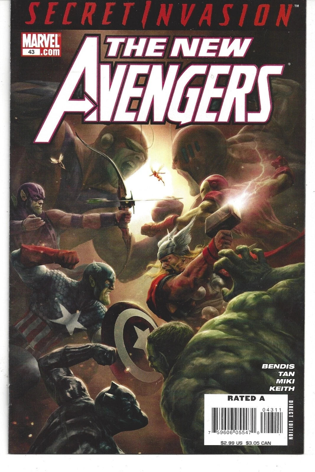 NEW AVENGERS #43 MARVEL COMICS BENDIS TAN SECRET INVASION 2005&nbsp;