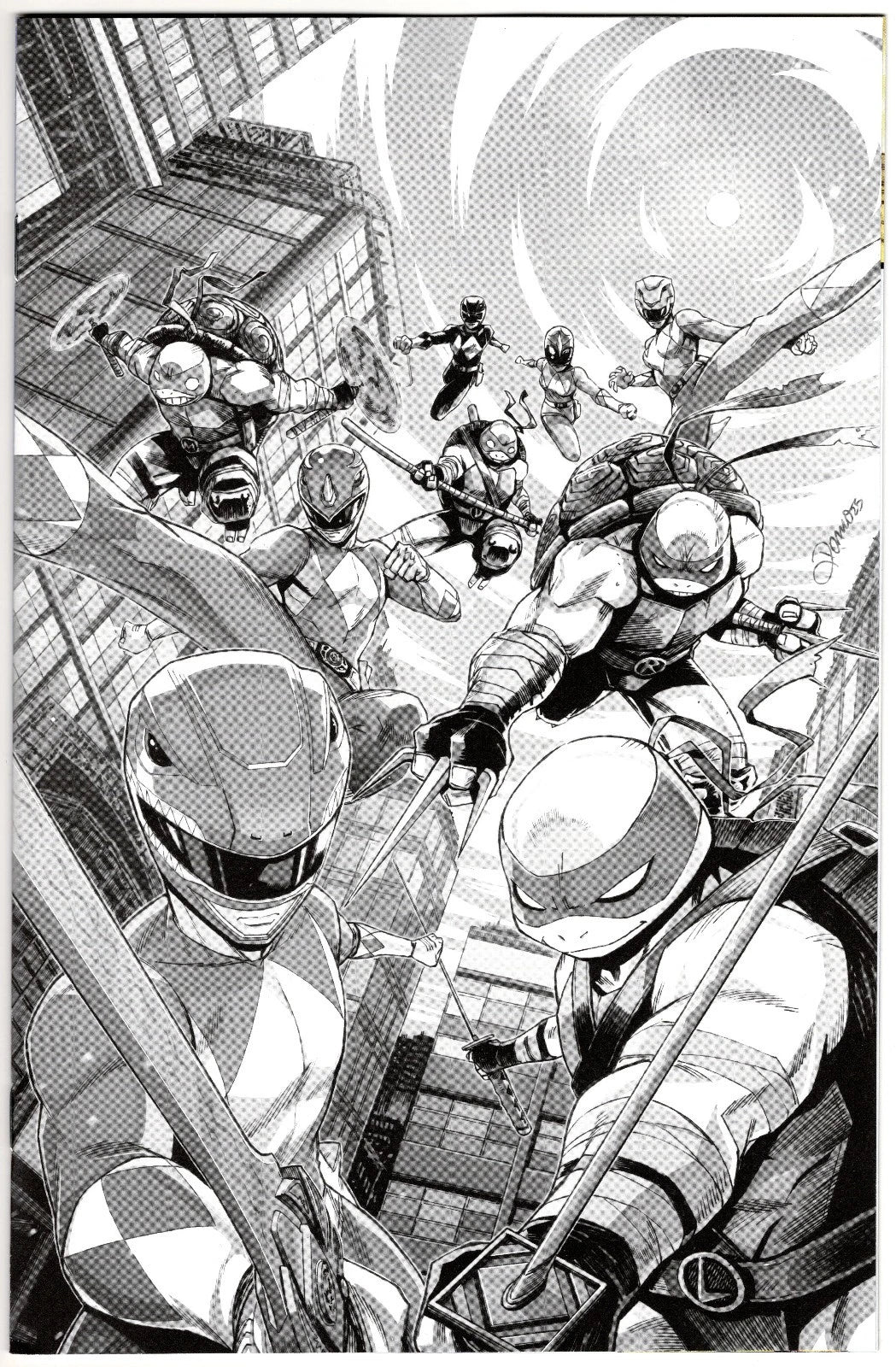 MIGHTY MORPHIN POWER RANGERS/TMNT III #1 1:10 ZONNO VARIANT 2023 BOOM Studios NM