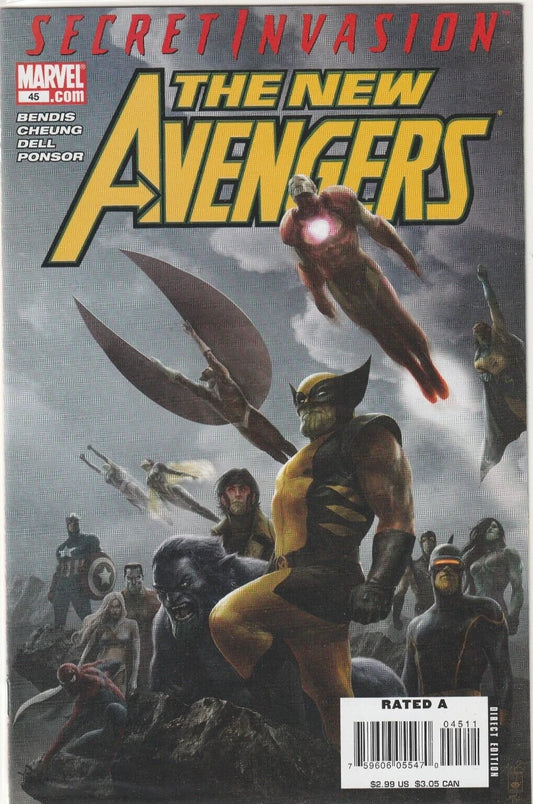 NEW AVENGERS #45 MARVEL COMICS BENDIS CHEUNG SECRET INVASION 2005 NM
