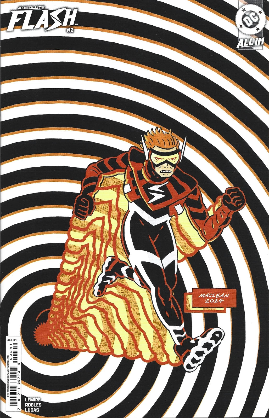 Absolute Flash #2 1:25 Andrew MacLean Incentive Variant DC Comics 2025 Jeff Lemire NM