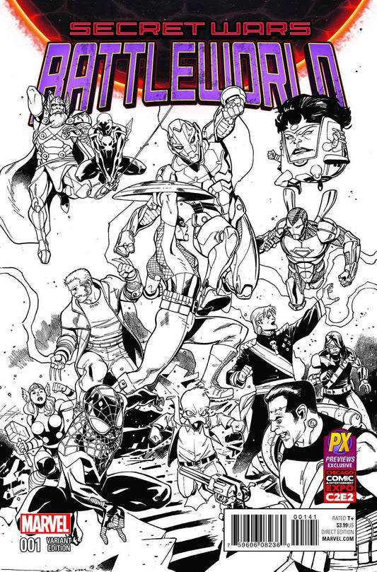 SECRET WARS BATTLEWORLD #1 (OF 4) MEDINA C2E2 PX INKED VARIANT MARVEL COMIC