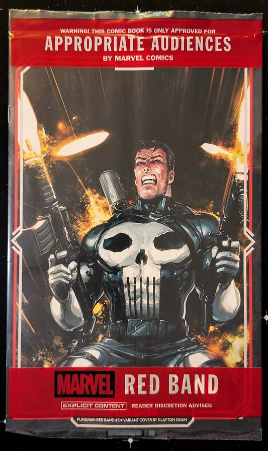 Punisher #5 Red Band Clayton Crain Variant 2025 (Polybagged) Marvel Comics NM